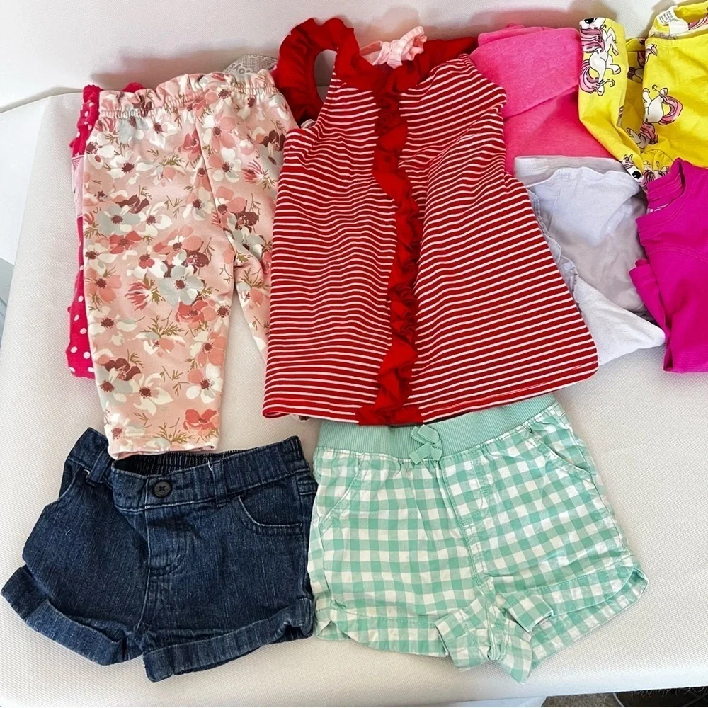 Bundle Lot of 12 Piece Size 6-12 Months Girls Clothing Tops Bottoms Pajama